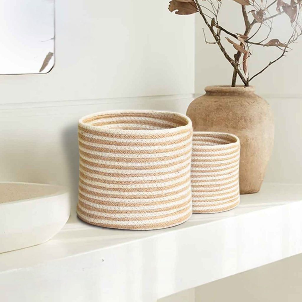 multi size jute cream color basket