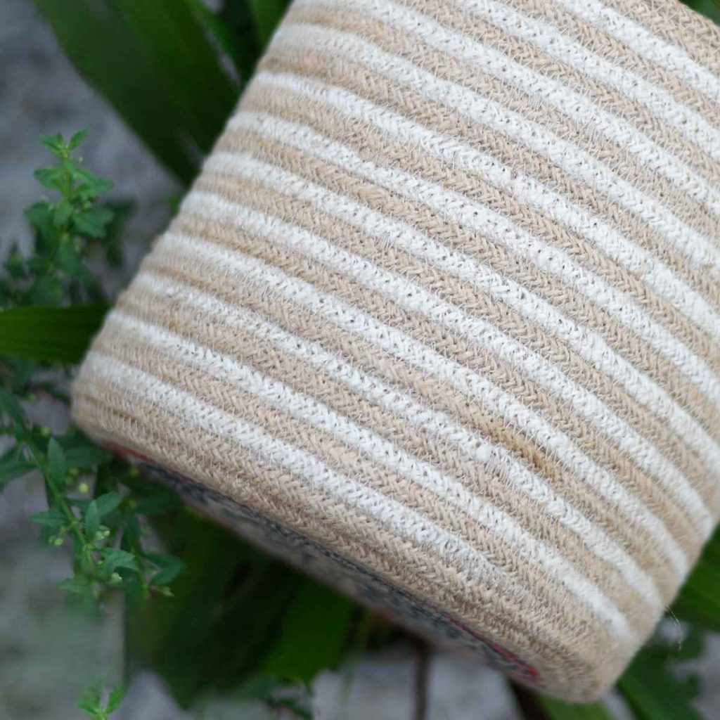 Beige color plant basket