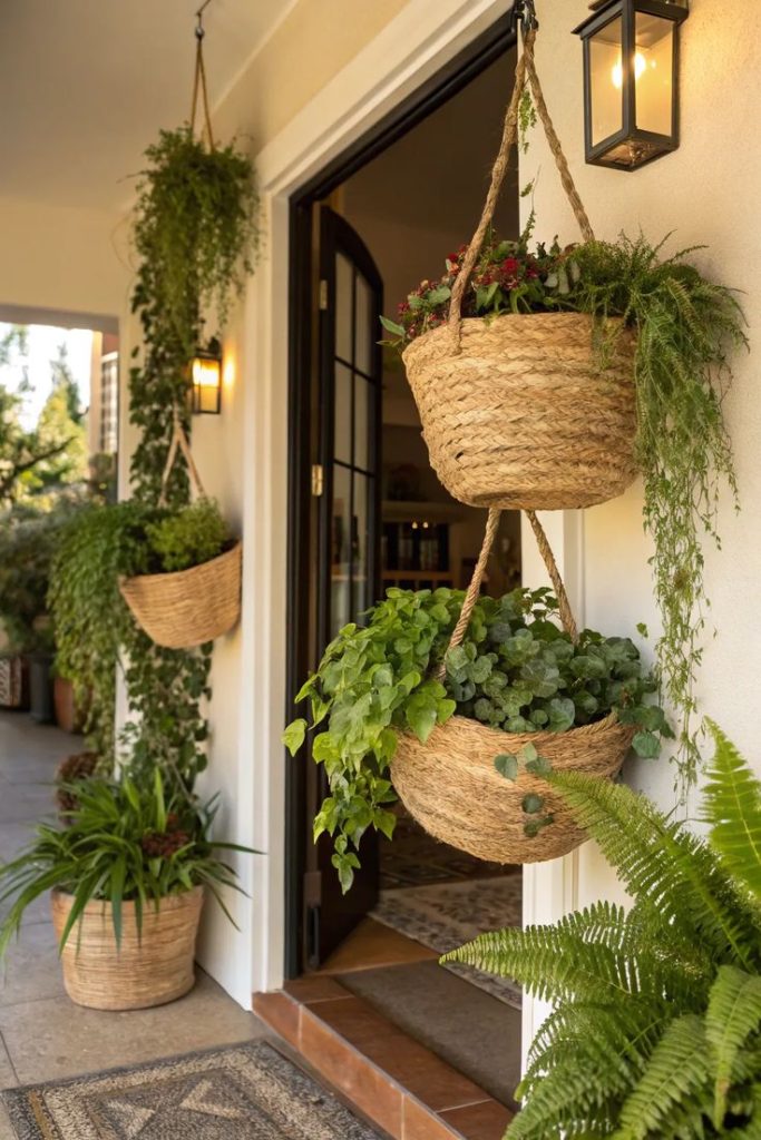 Seagrass and Jute hanging plant baskets
