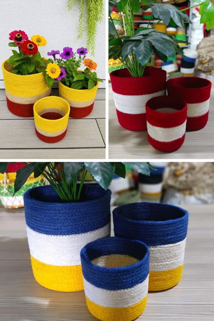 Colorful Jute plant basket